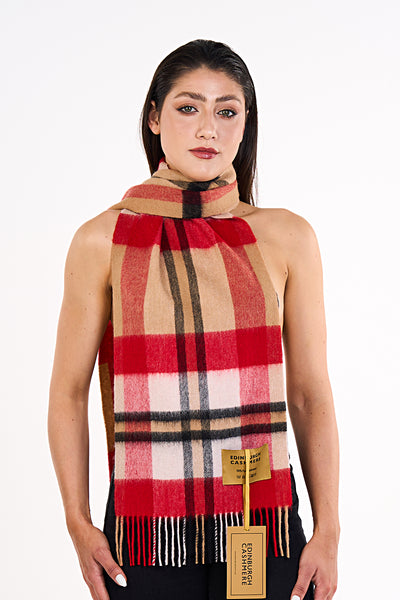 Scarf DC Scott Red 100% Pure Lambswool