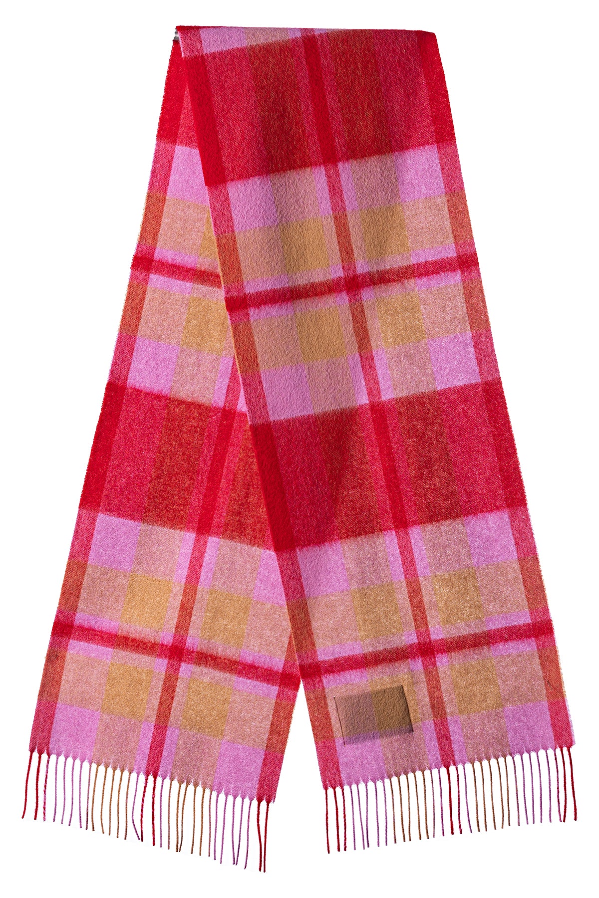 100% Pure Lambswool Scarf DC Scott Red/Blue