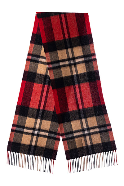 100% Pure Lambswool Scarf DC Scott Black/Red