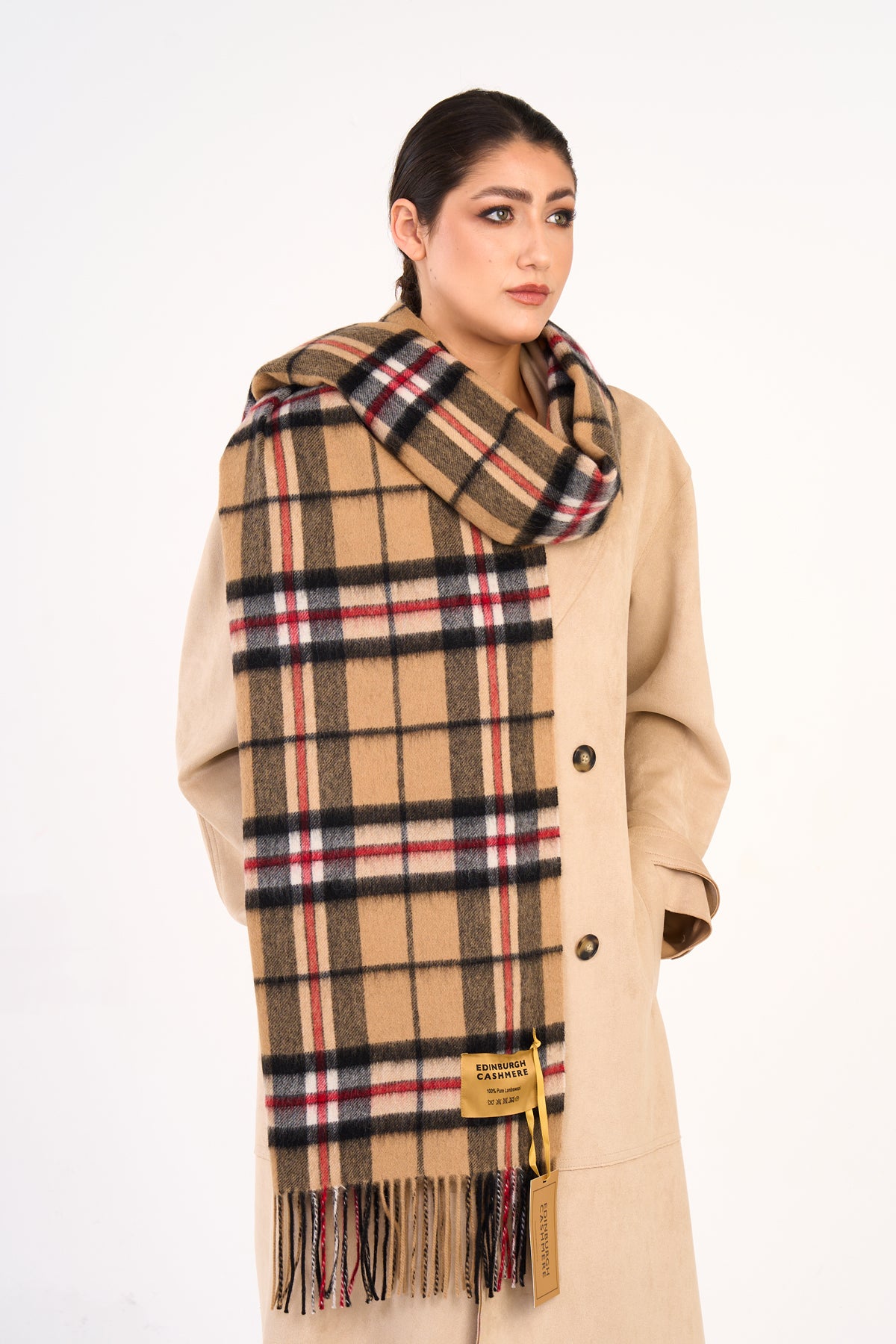 100% Pure Lambswool Oversized Scarf/Wrap Thomson Camel 22