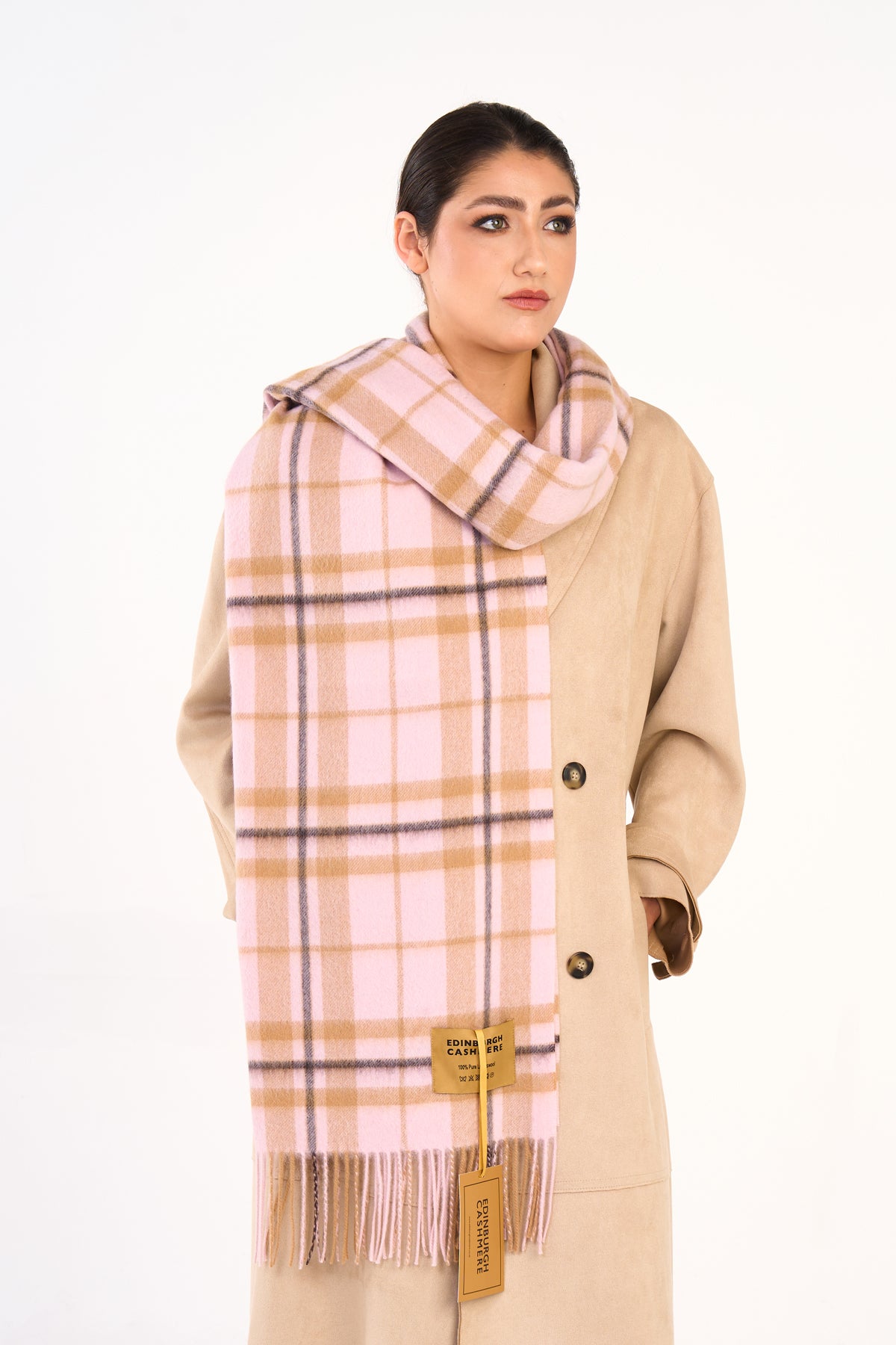 100% Pure Lambswool Oversized Scarf/Wrap Thomson Camel 40