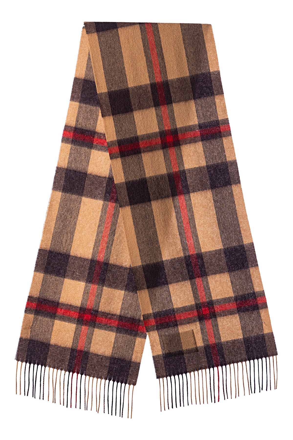 100% Pure Lambswool Scarf DC Camel/Brown