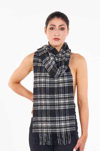 Scarves Menzies Black and White Clan 100% Pure Lambswool