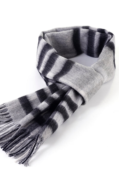 100% Pure Cashmere Designer Scarf Iconic DC Classic Grey