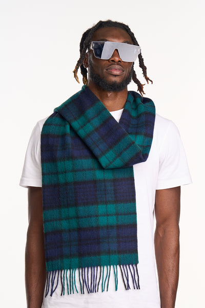 Cashmere Scarf Black Watch Tartan Small