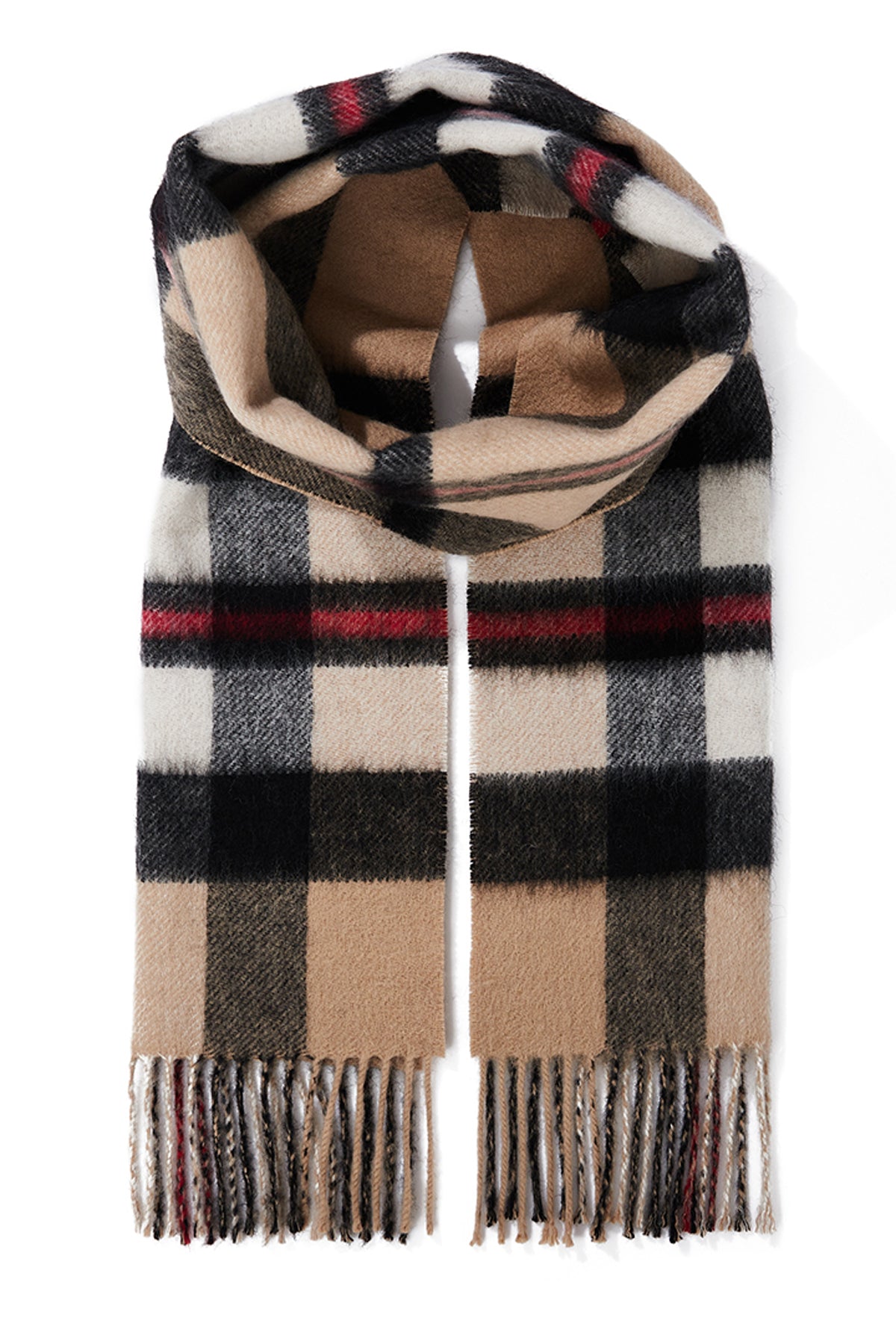 Reversible Scarf DC Design Camel 100% Pure Lambswool
