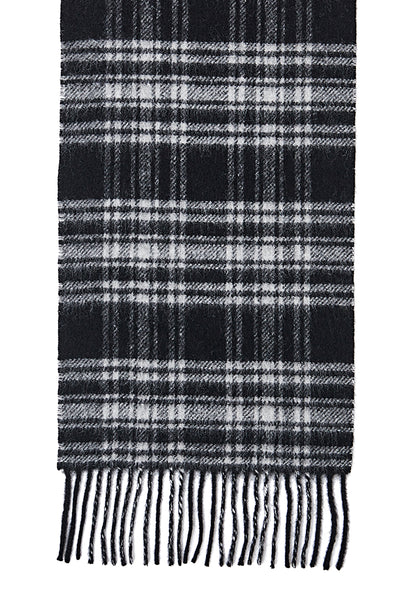 Reversible Scarf Menzies Black 100% Pure Lambswool