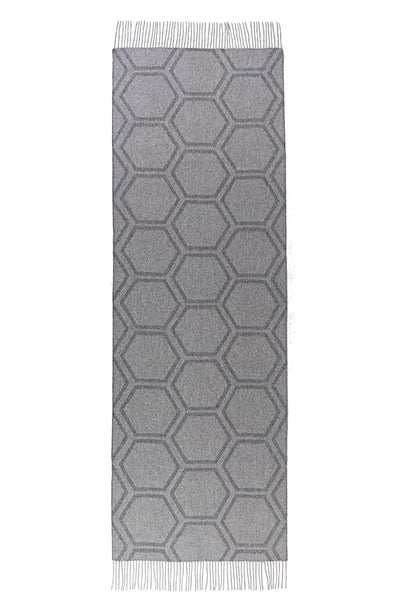 Cashmere Scarf Monogram Grey Oversized Wrap