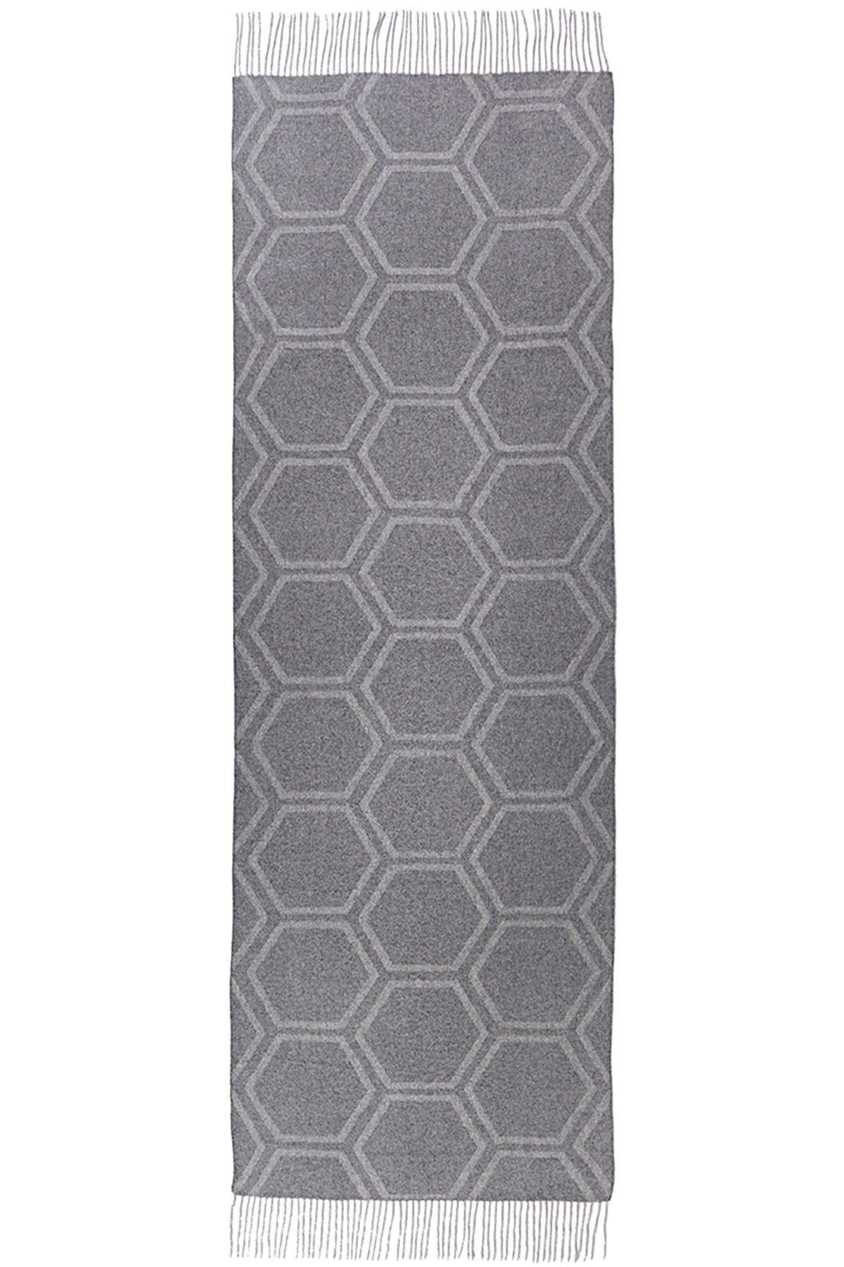 Cashmere Scarf Monogram Grey Oversized Wrap