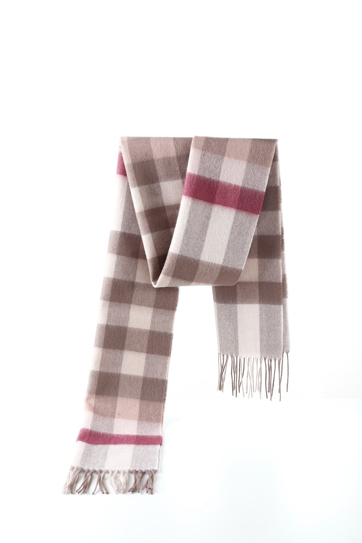 Scarf  100% Pure wool Scottish Design Pink Check