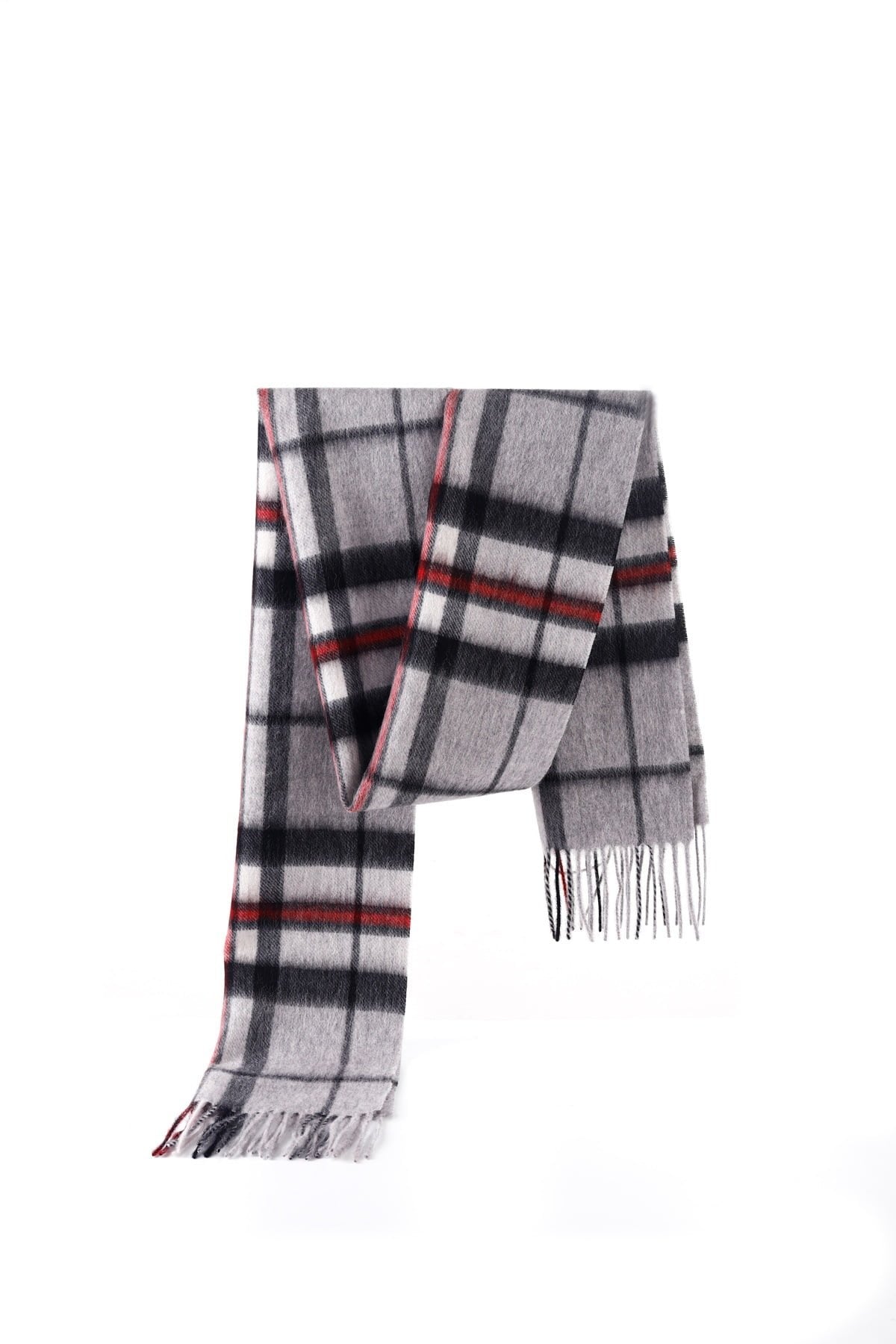 Scarf Tartan 100% Pure Lambswool Scottish Design Thomson Grey