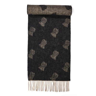 Thistle Small Charcoal Scarf 100% Pure Lambswool