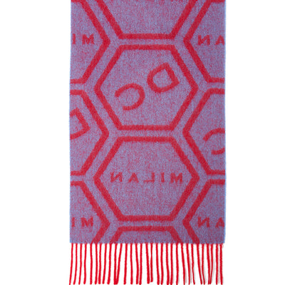 DC Monogram Red Scarf 100% Pure Lambswool