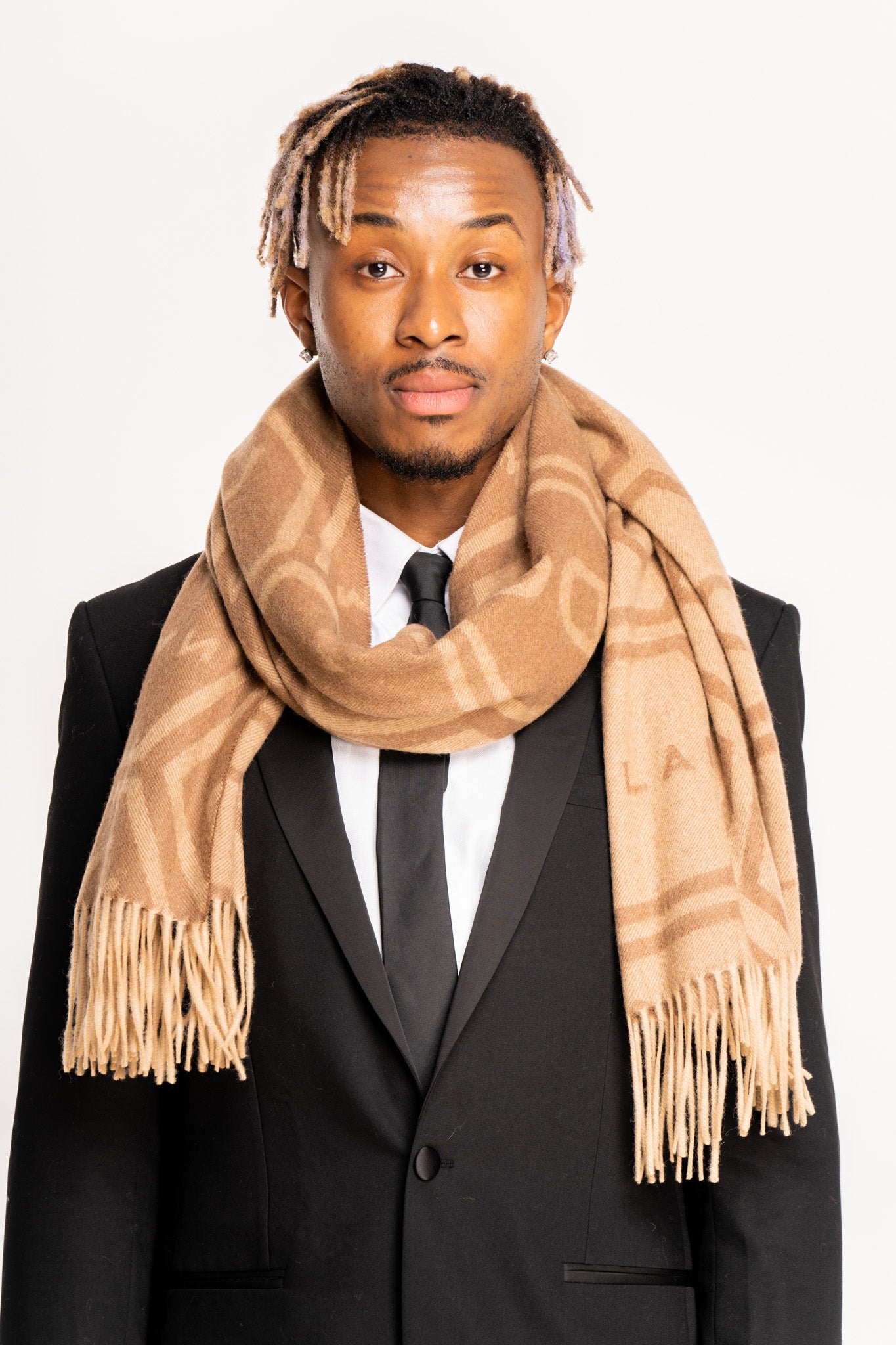 DC Monogram Camel Scarf 100% Pure Lambswool