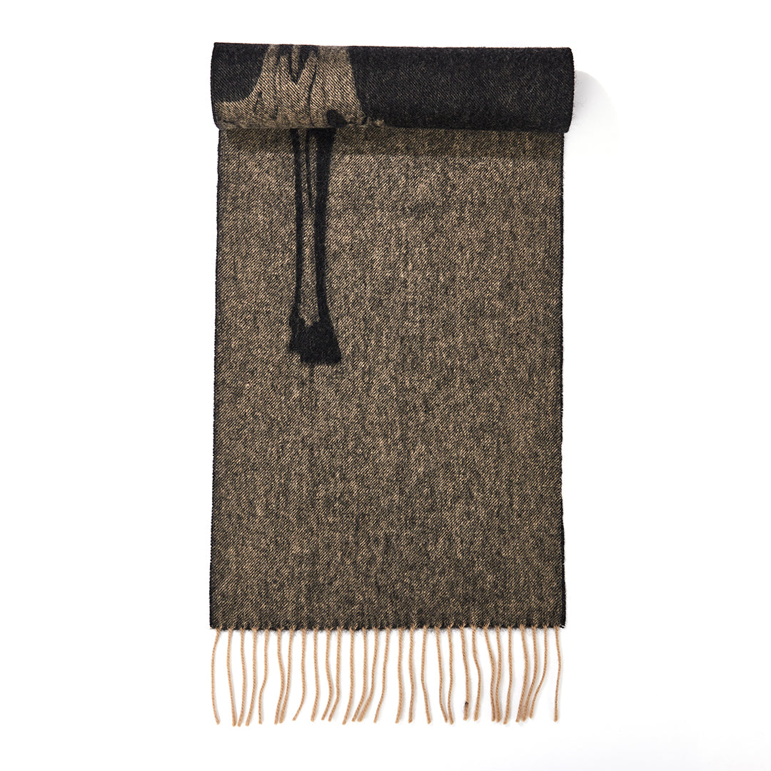 thumbnail image 2 of Handmade 18 Momme Twill Silk Wrap Scarf - Cloud Animals Double Face Shawl (90x90cm) - Women's Elegant 2 of 6