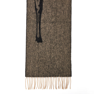 Full Stag Charcoal Scarf 100% Pure Lambswool