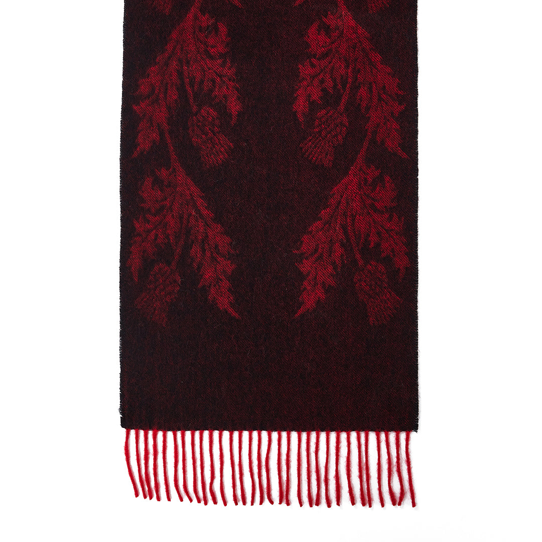 Double Thistle Red Scarf 100% Pure Lambswool
