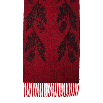 Double Thistle Red Scarf 100% Pure Lambswool