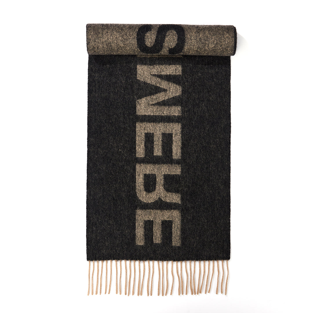 Edinburgh Charcoal Scarf 100% Pure Lambswool