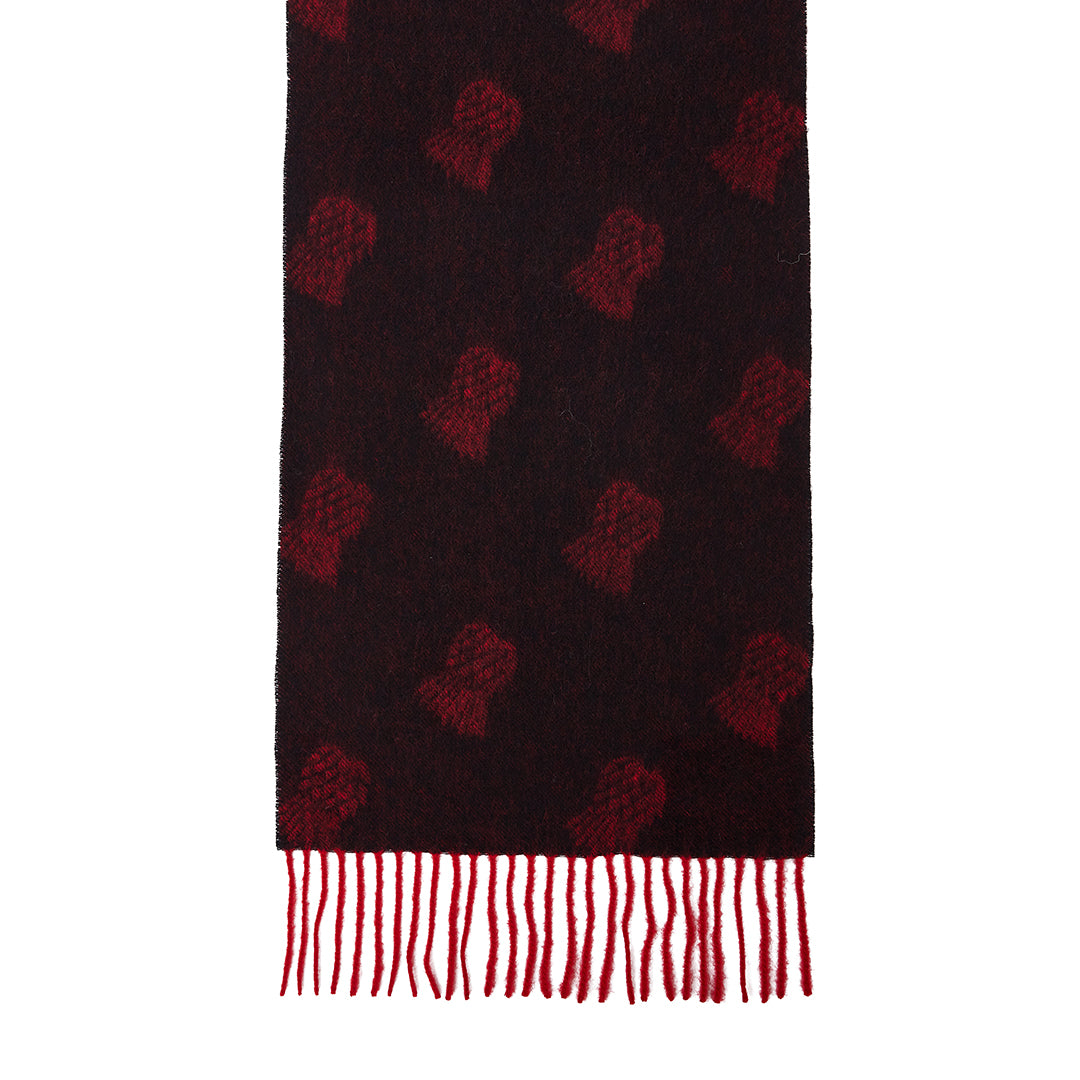 Thistle Small Red Scarf 100% Pure Lambswool