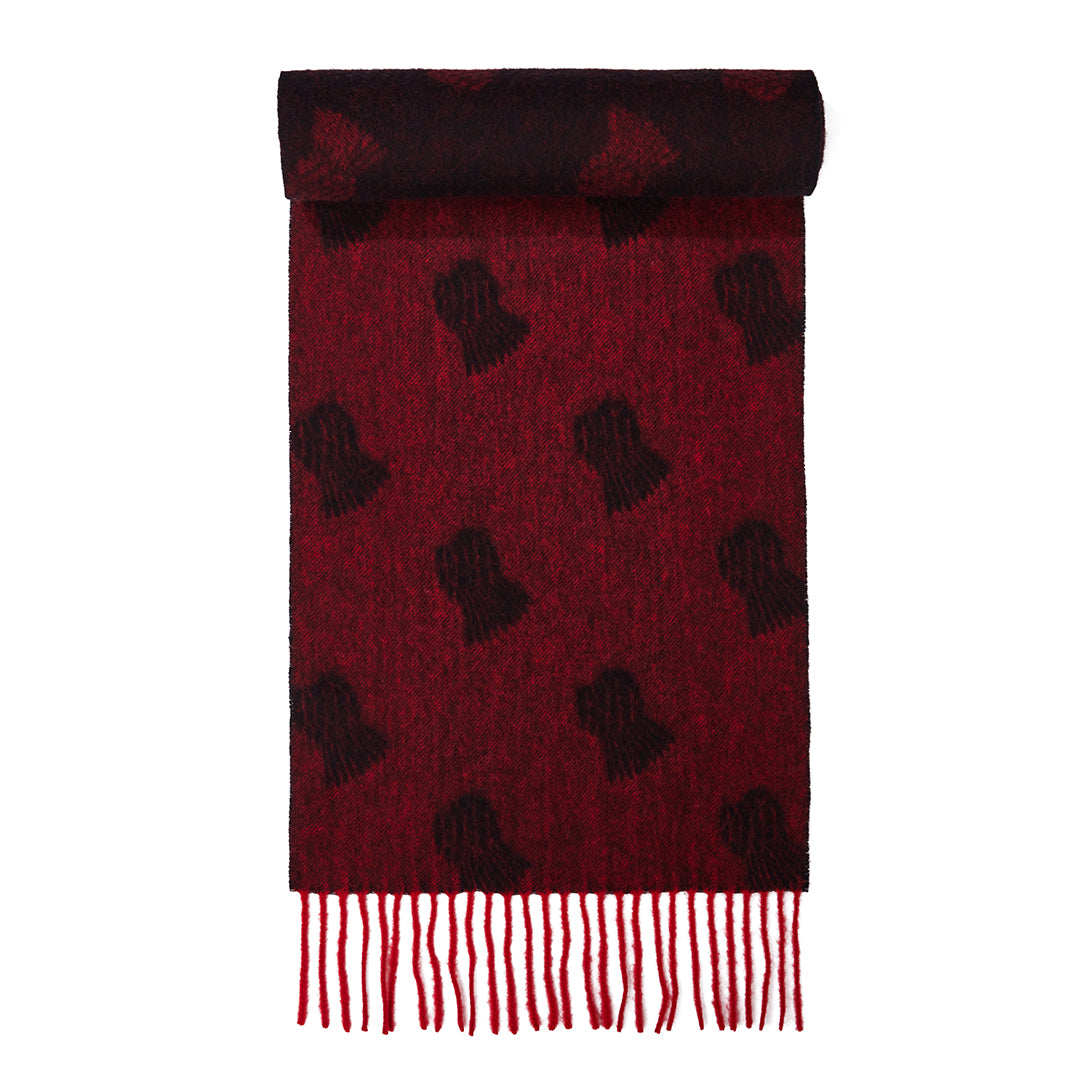 Thistle Small Red Scarf 100% Pure Lambswool | Edinburgh Cashmere