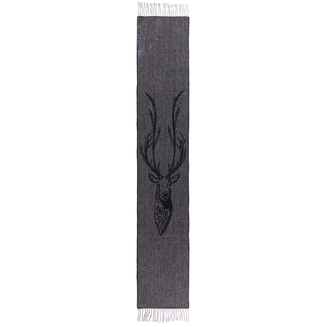 Stag Grey Scarf 100% Pure Lambswool