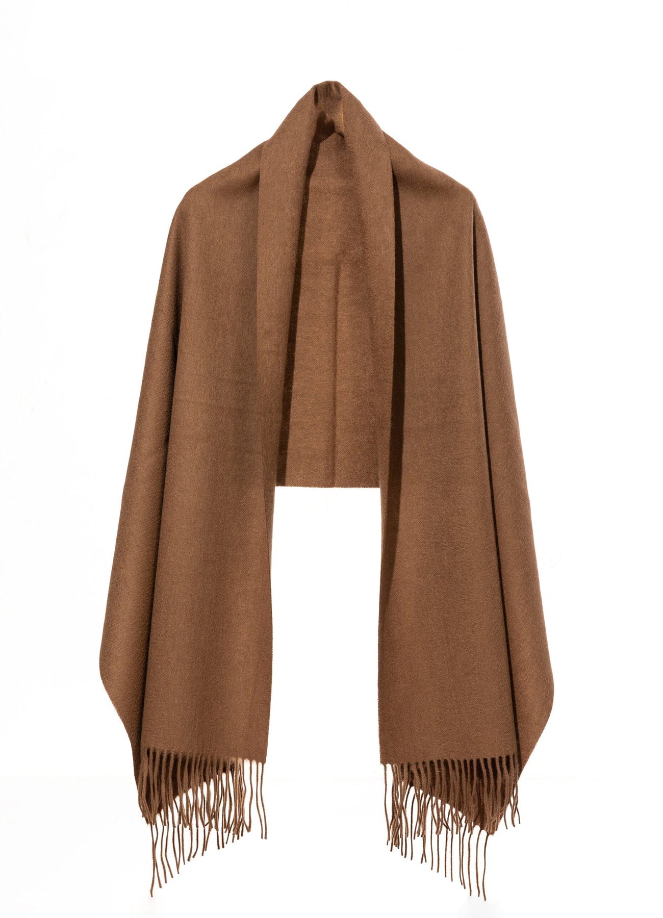 Plain Scarf Brown Oversized Wrap 100% Pure Lambswool