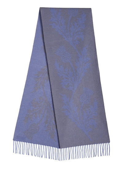 Single Thistle Blue Scarf 100% Pure Lambswool
